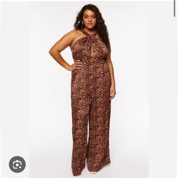 Forever 21 Pants - Forever 21 plus size Leopard print jumpsuit 2X